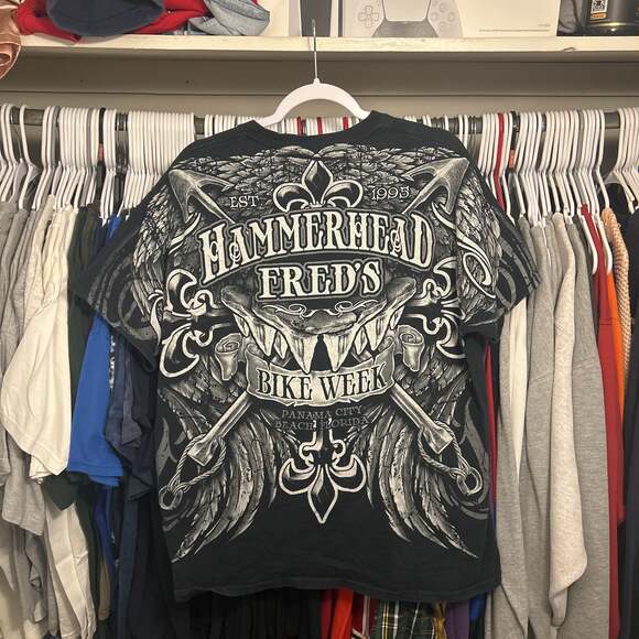 Vintage Hammerhead Fred's Panama City Beach T-Shirt L Gildan Ultra Cotton - Picture 3 of 3